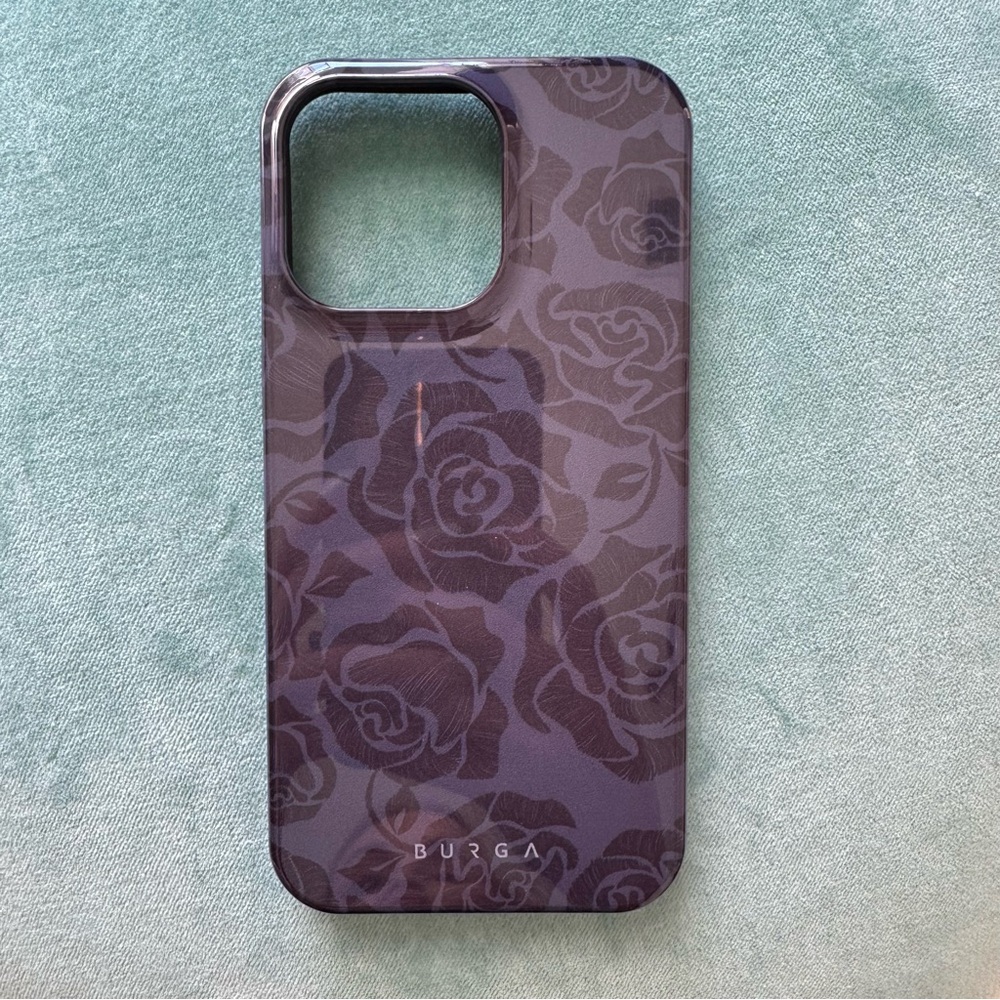 Burga iPhone 15 Pro Max Beautiful Purple Floral Phone Case
